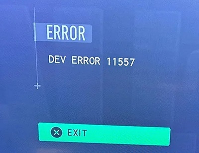 Dev error 11557