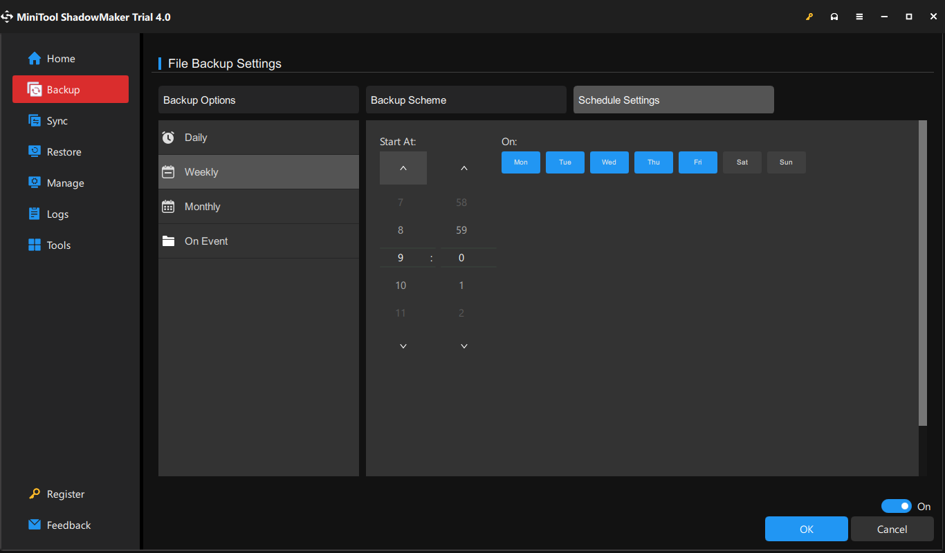 create an automatic backup