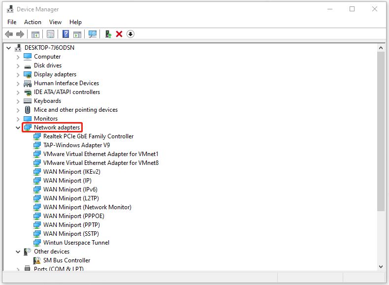 expand Network adapters