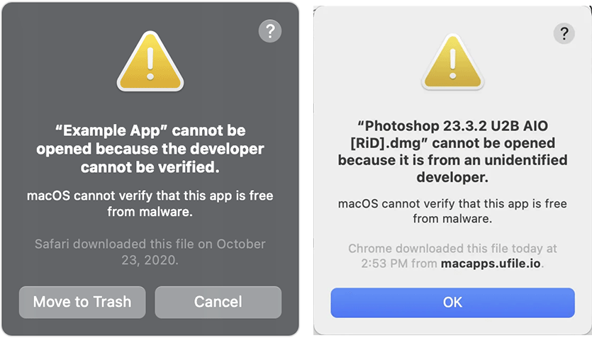 macOS cannot verify that this app is free from malware