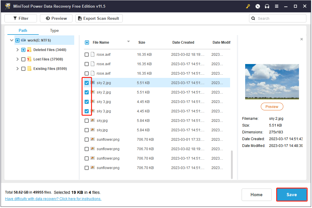 save all needed files