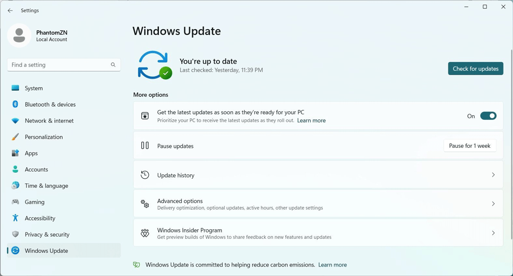 get the latest updates as soon as they’re ready for your PC option