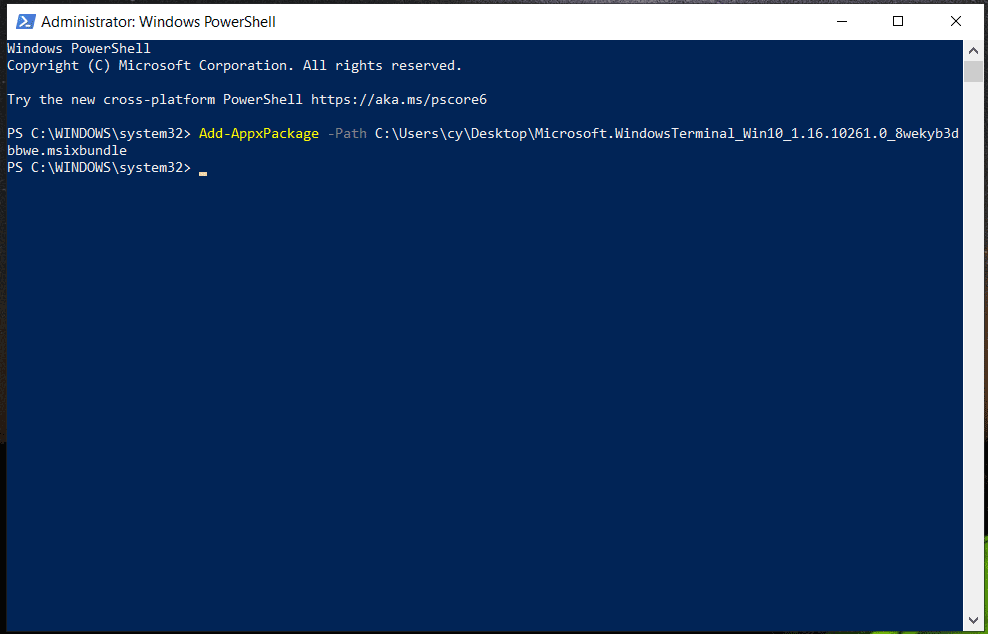 install MSIXBundle PowerShell