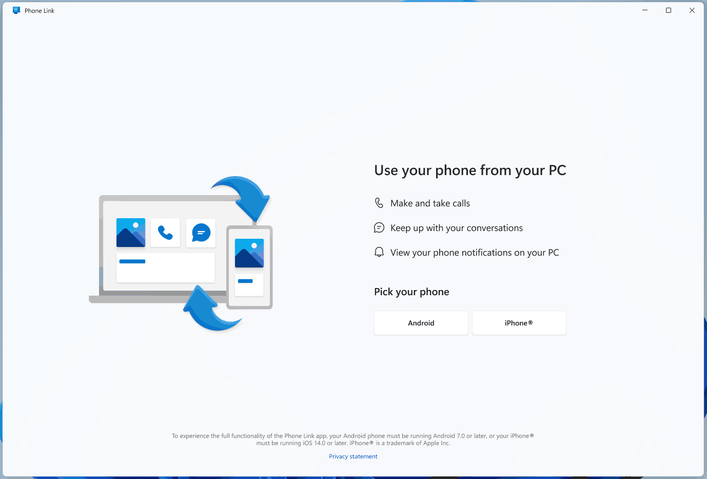 Phone Link iPhone Windows 11