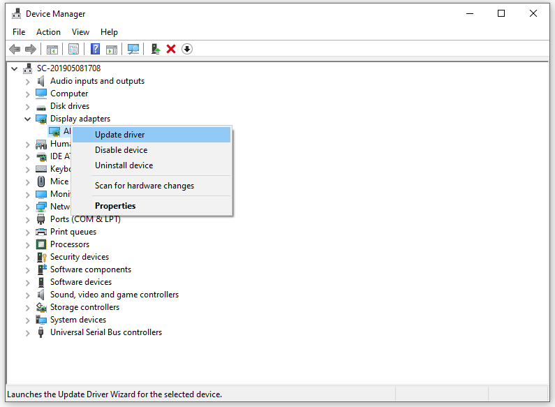 hit Update driver