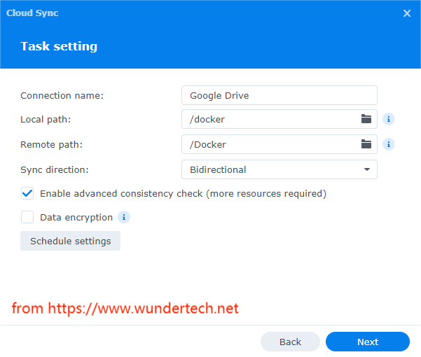 configure task settings