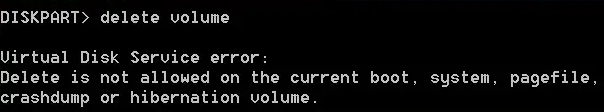 the Virtual Disk Service Error delete is not allowed