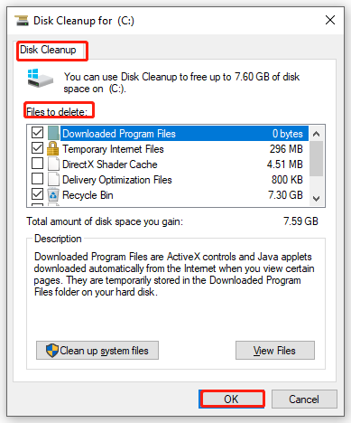 select the files you want to delete