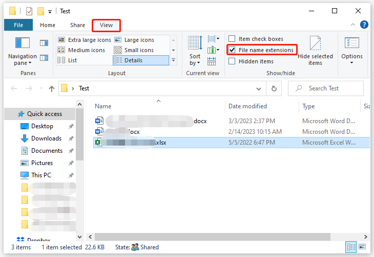 tick File name Extension