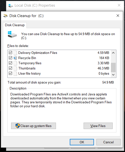 run Disk Cleanup