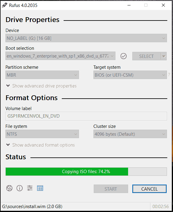 create Windows 7 bootable USB