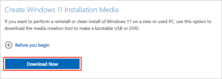 download Windows 11 Media Creation Tool