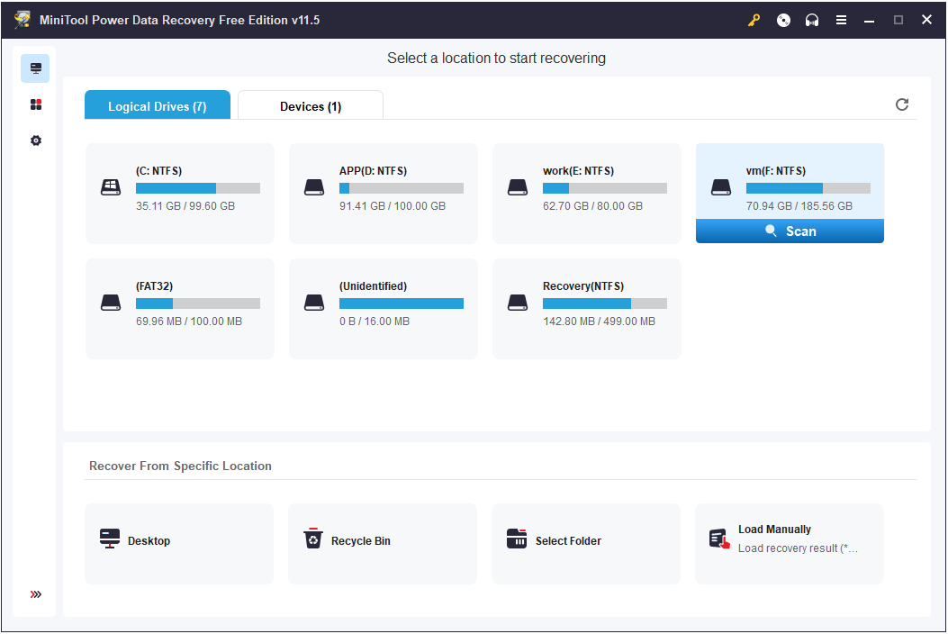 main interface of MiniTool Power Data Recovery