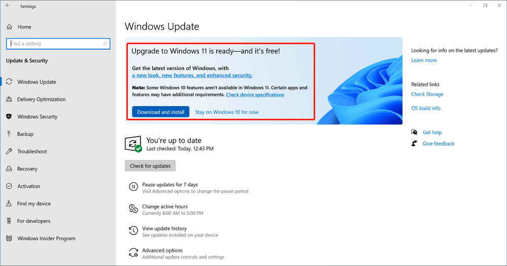 upgrade to Windows 11 is ready