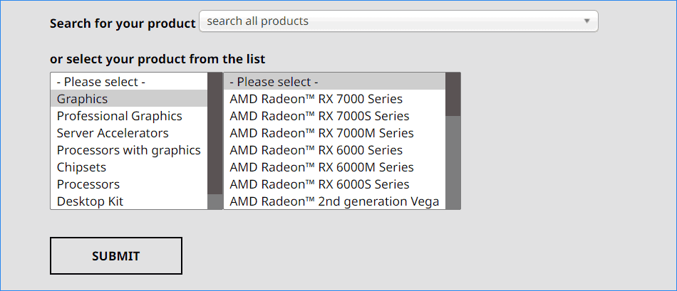 AMD graphics driver download