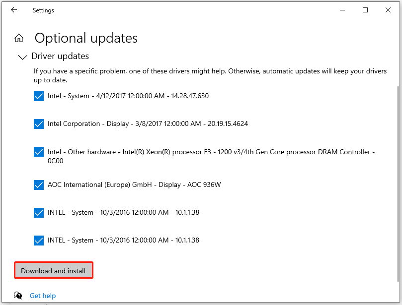 click Download and install