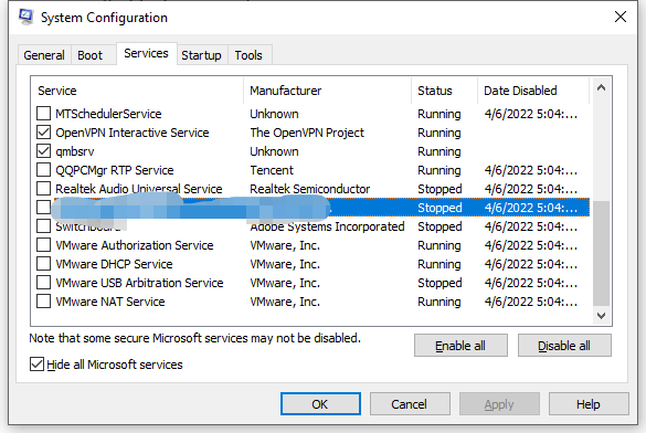 hit Disable all 