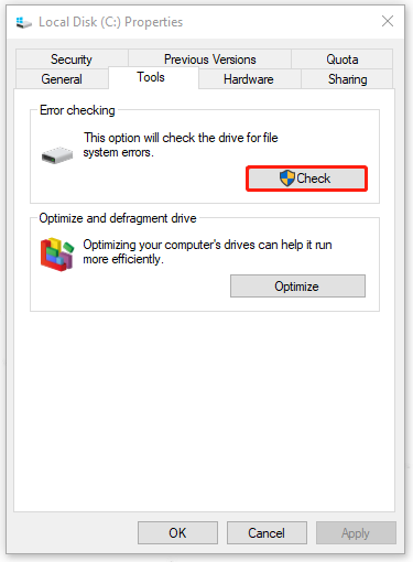 click Check