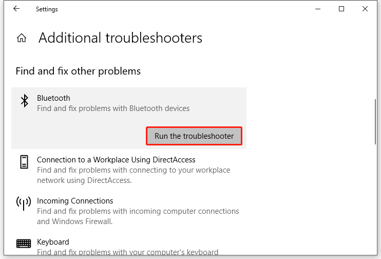 hit Run the troubleshooter