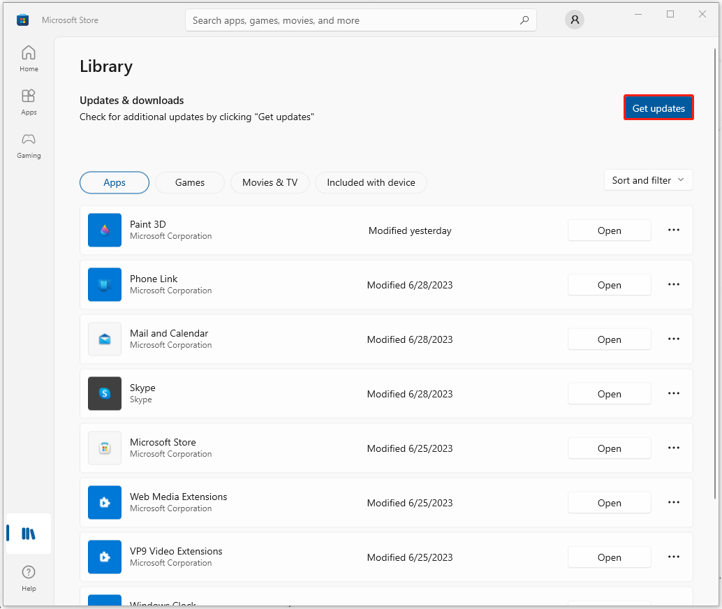 click Get updates