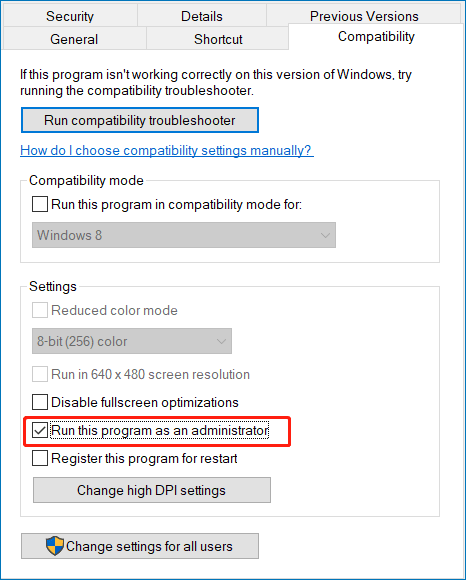 run this program as an administrator