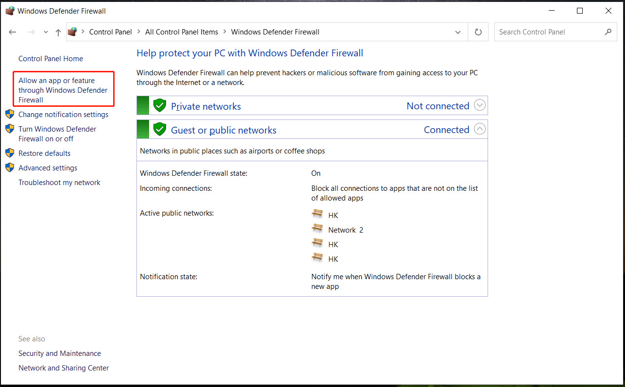Windows Defender Firewall