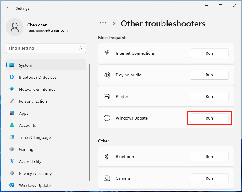 Windows Update troubleshooter