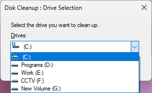 select the target drive