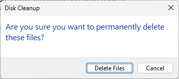 click Delete Files