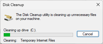 Disk Cleanup is cleaning up