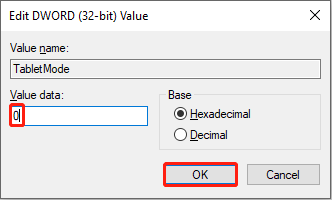 change the Value data