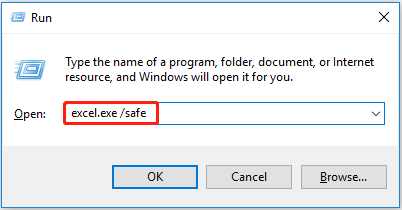 run Excel in safe mode