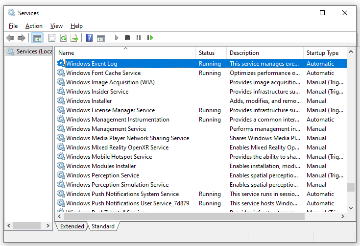 hit Windows Event Log