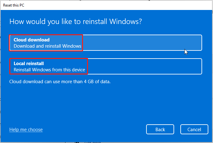 choose how to install Windows