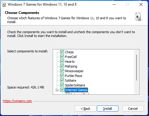 install Windows 7 games for Windows 11