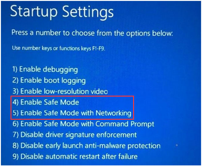 enter safe mode Windows 10