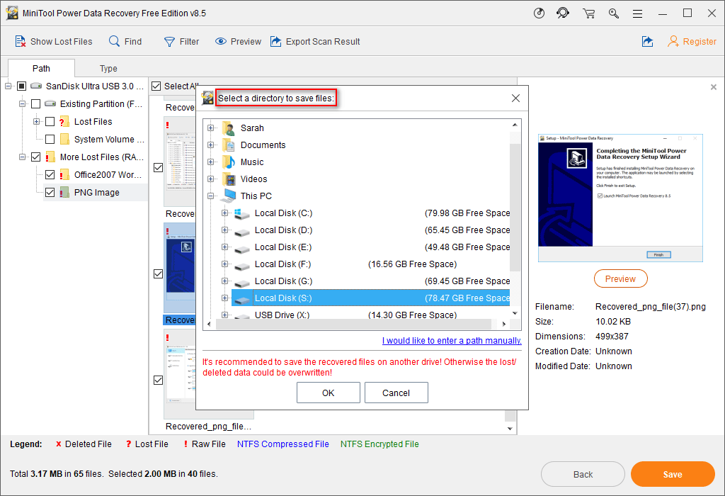 janela de configuracao de diretorio