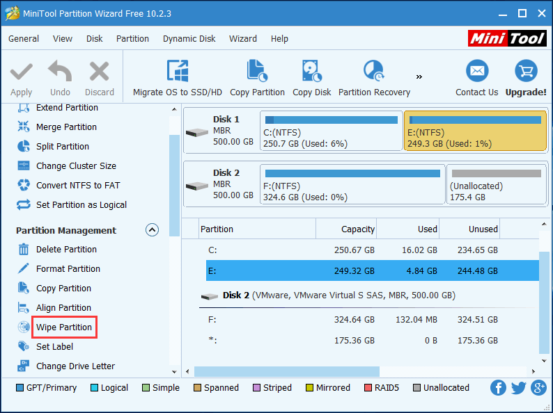 limpe um disco rígido excluindo o sistema operacional Windows