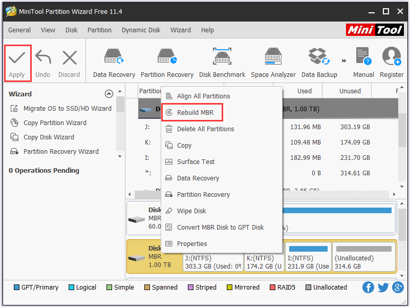 reconstruir o MBR gratuitamente no Windows 10/8/7