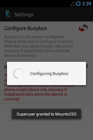 Clique em Configurar busybox