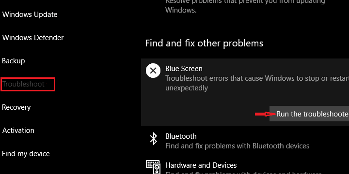 pressione Executar o solucionador de problemas