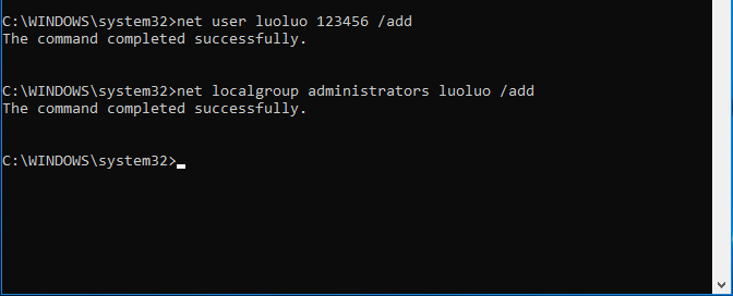 criar uma nova conta de usuário por meio do prompt de comando