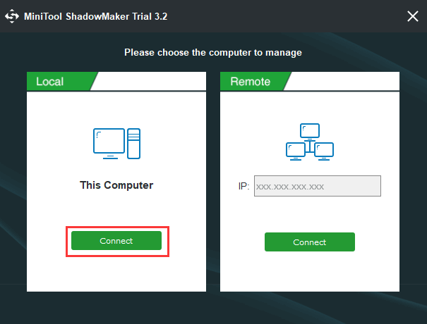 lançar MiniTool ShadowMake