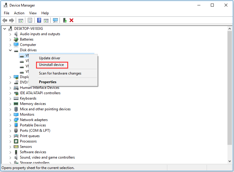 corrigir este dispositivo está atualmente em uso por meio do Gerenciador de dispositivos