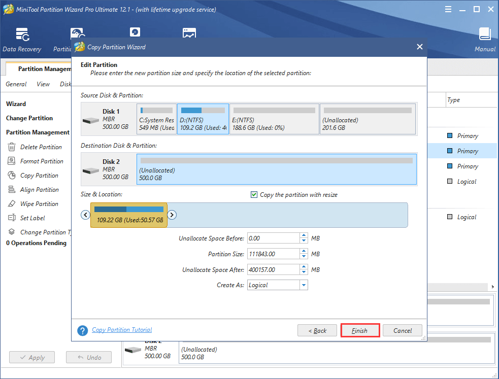 modifier la partition