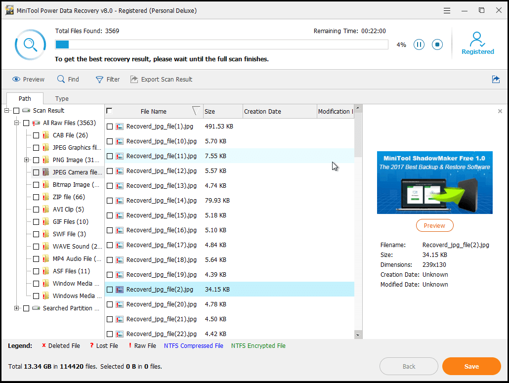 digitalize a unidade para procurar dados perdidos