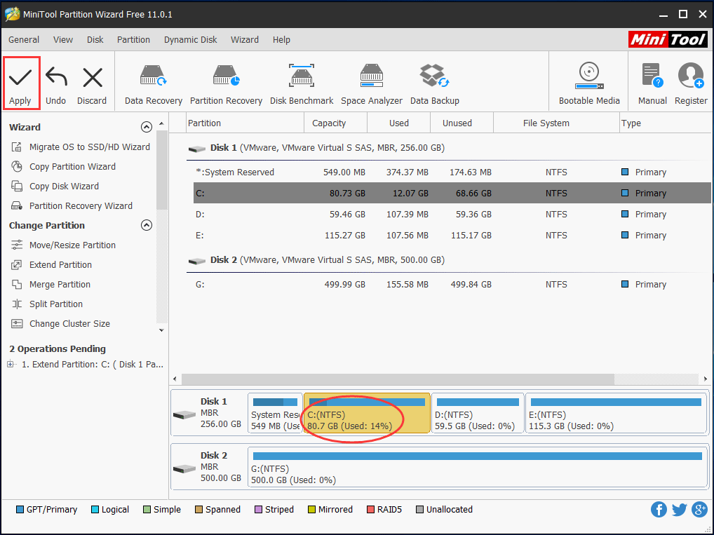 execute a alteração clicando no botão Aplicar