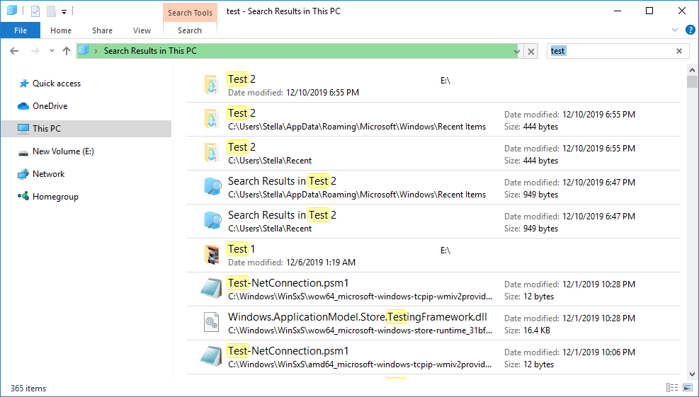 pesquise arquivos no Windows 10 usando o Explorador de Arquivos