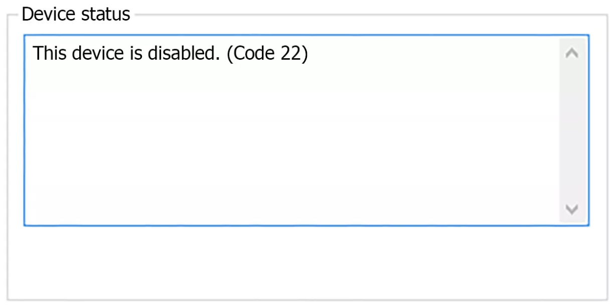 este dispositivo está desabilitado. (código 22)