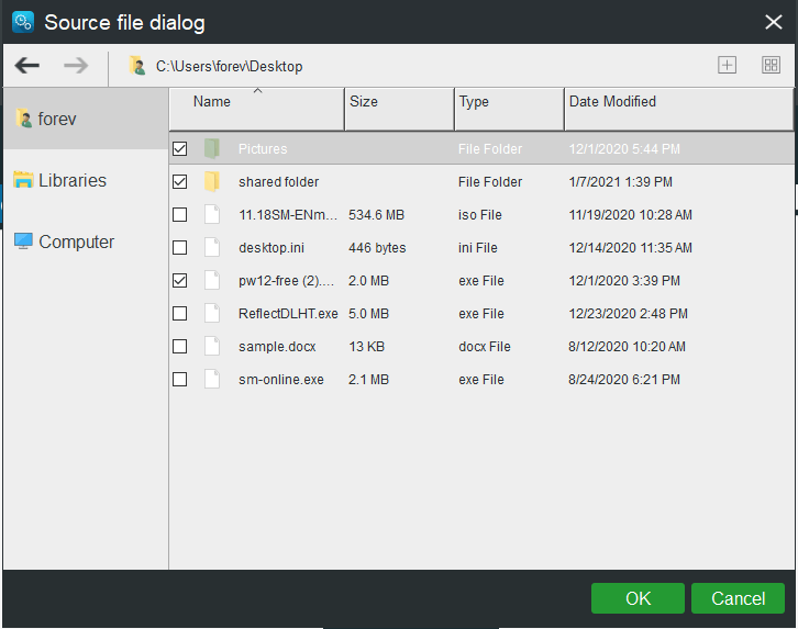 choose the files and folders you want to sync